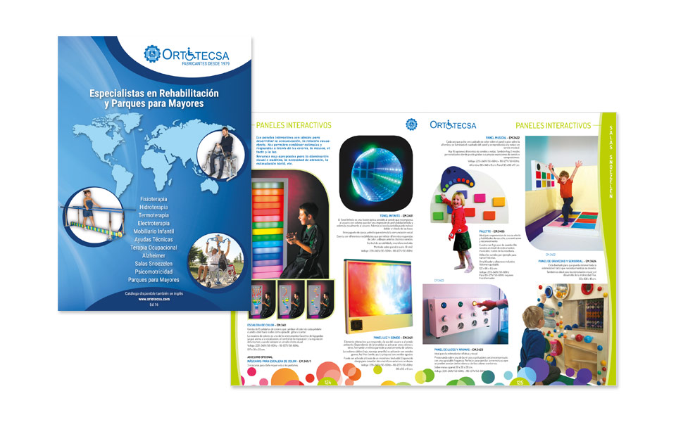 Diseño y maquetación Catálogo 184 pag. 2 idiomas ORTOTECSA