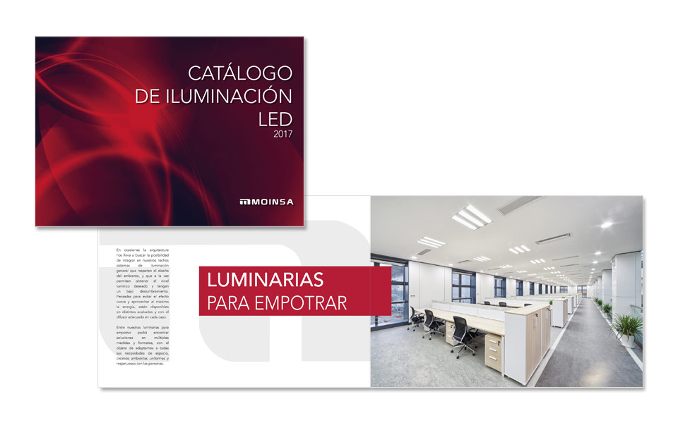 Diseño y maquetación catálogo 68 pag. Iluminación Led MOINSA