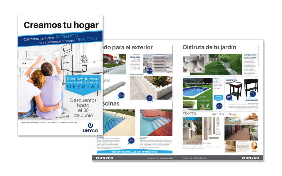 Diseño e impresión catálogo 8 pag. UNYCO