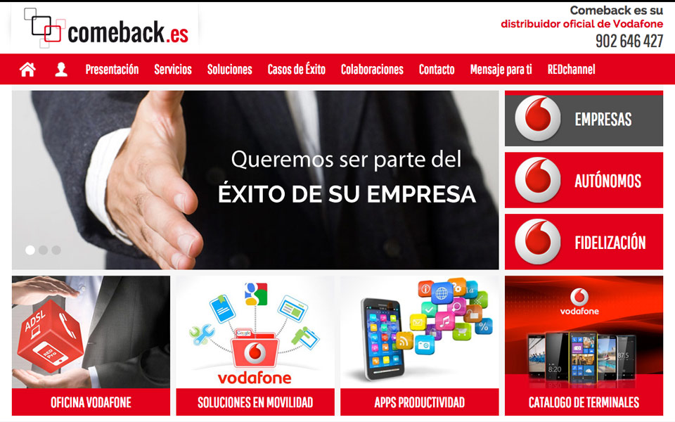 Diseño y programación web Comeback.es