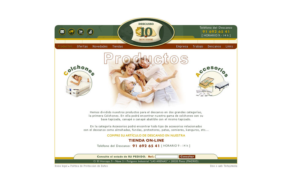 Diseño web, tienda y posicionamiento Descanso 10