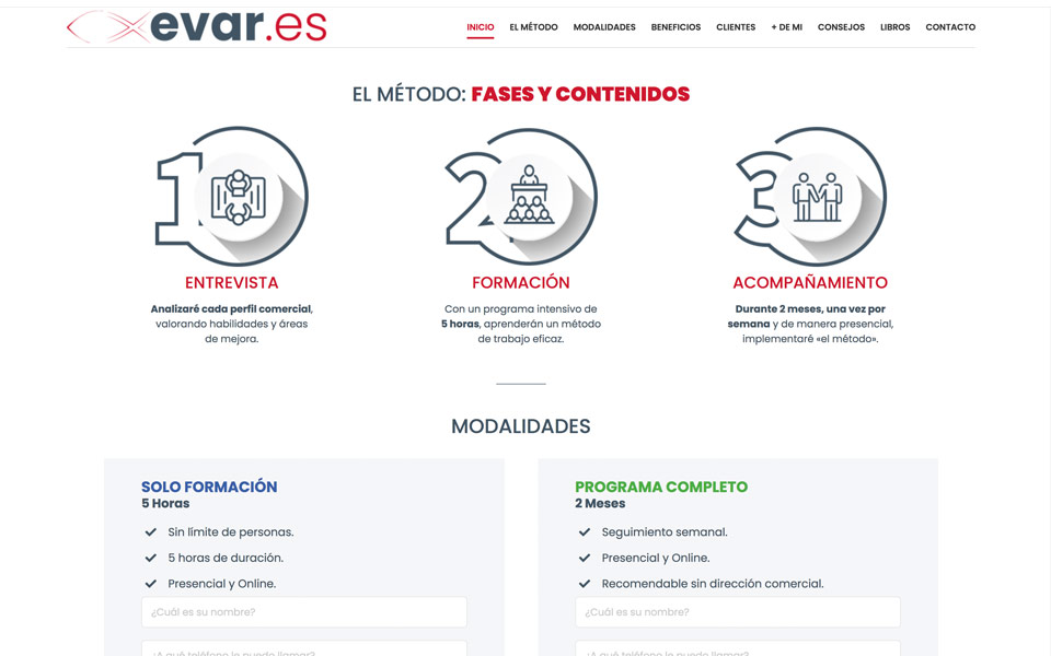 Diseño web responsive evar.es