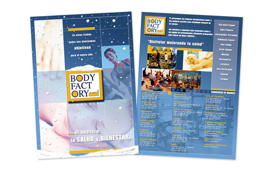 Octavillas-Folletos para campañas Body Factory