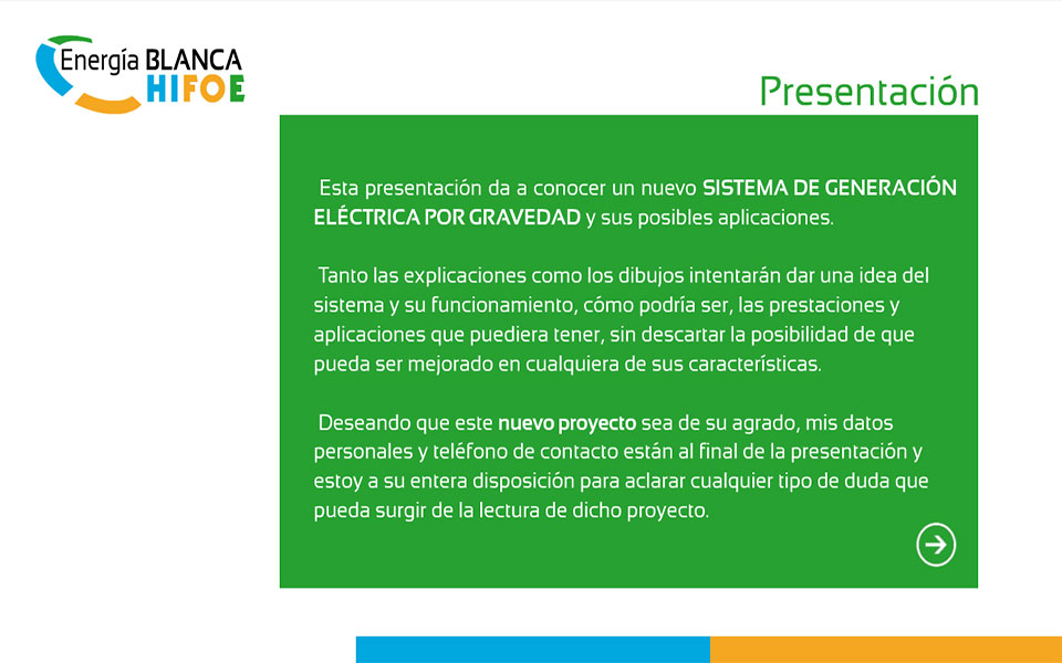 Presentación en flash y video para Energía Blanca HIFOE