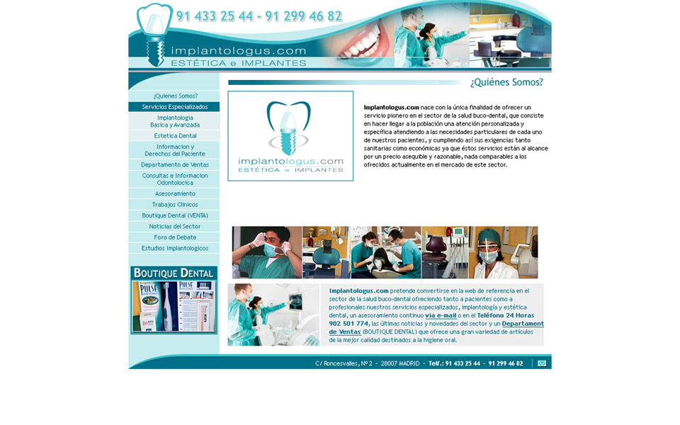 Página web Implantología