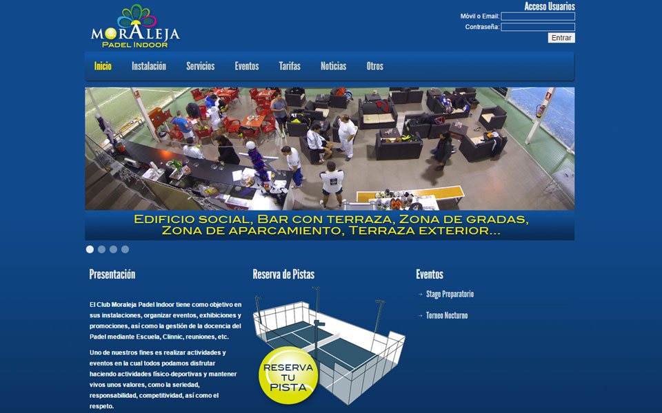 Página Web con Gestión Alquiler de Pistas
