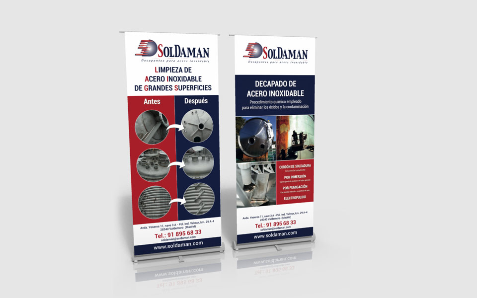 Diseño y producción de Roll Up Soldaman