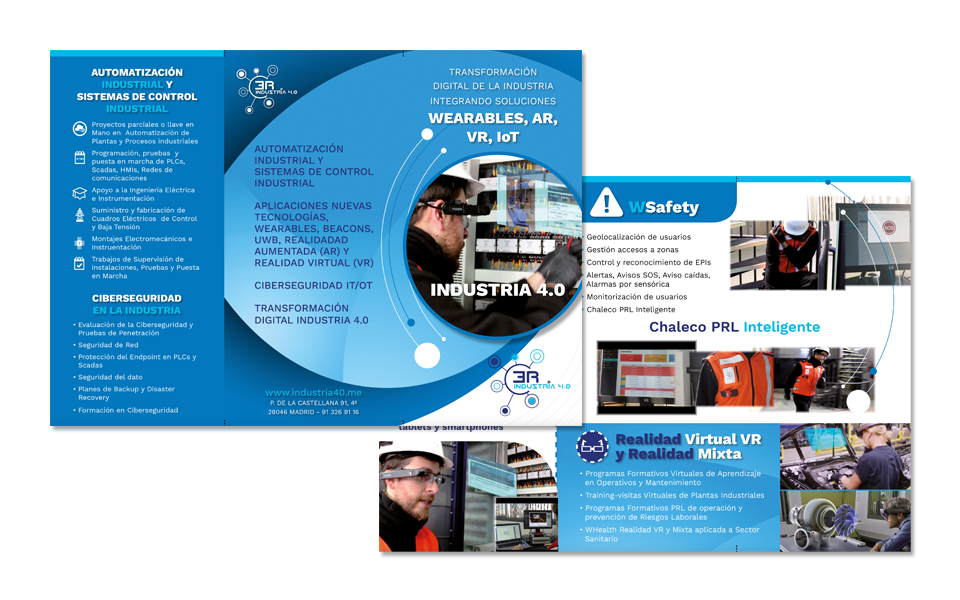 Diseño e impresión Tríptico A4 3R Industria