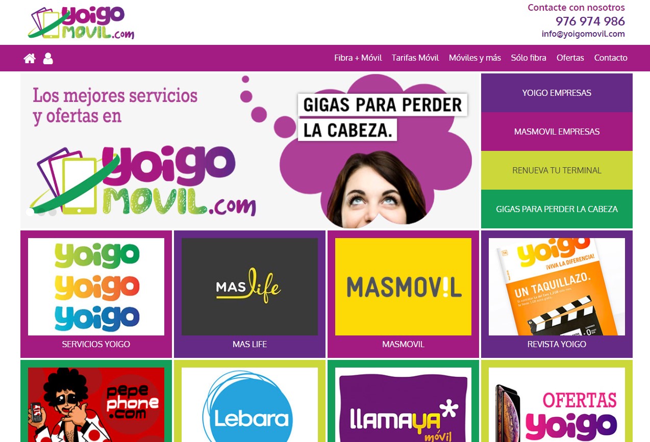 Creación de página web Yoigo Movil .COM